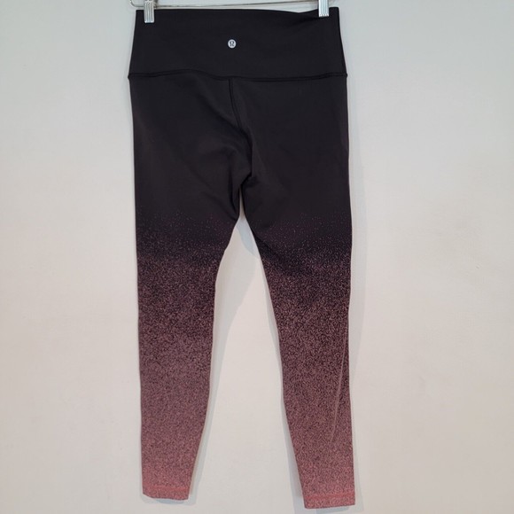 Lululemon Wunder Under Hi-Rise Tight Ombre Black Yum Yum Pink Speckle Size 10 - Picture 1 of 9